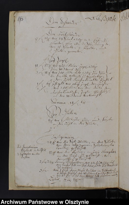 image.from.unit.number "Jahr Rechnung der Silberbachschen Kirchen"