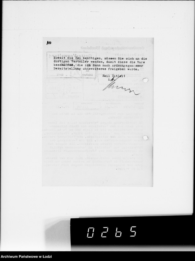 Obraz 14 z jednostki "Zuteilung von Futtermittel für die im Getto befindlichen Pferde."