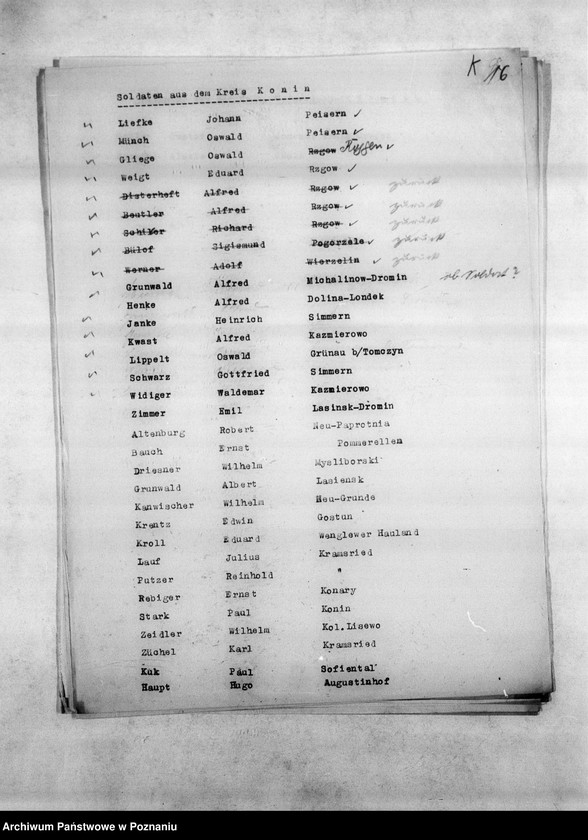 Obraz 20 z jednostki "Spisy miejscowych Niemców, którzy jako żołnierze polscy zaginęli w 1939 roku"