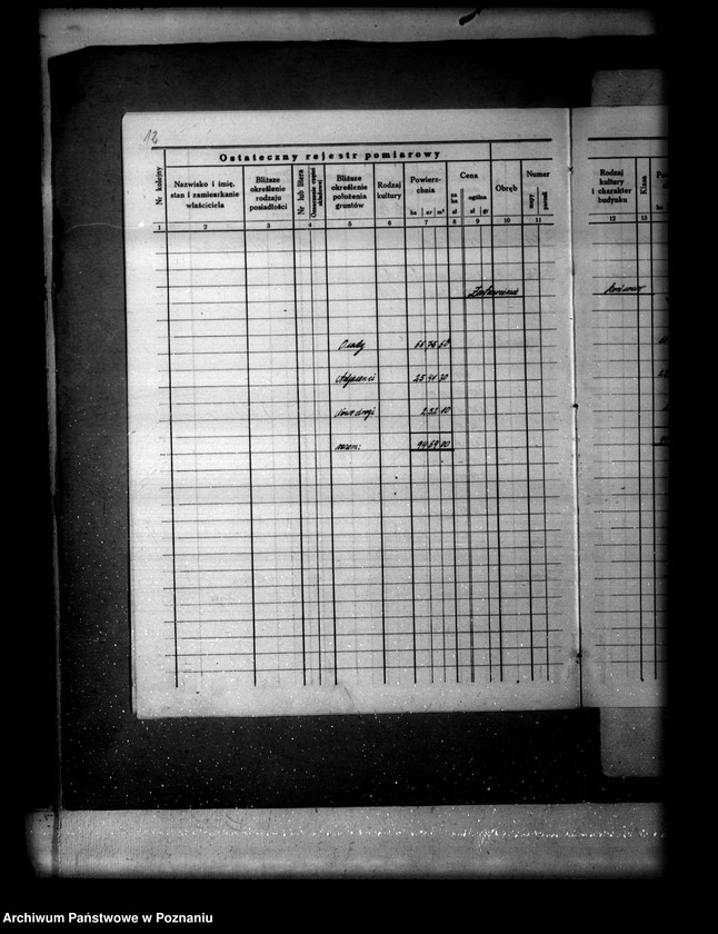 Obraz 16 z jednostki "Ostateczny rejestr pomiarowy gromady Mochle powiatu bydgoskiego"