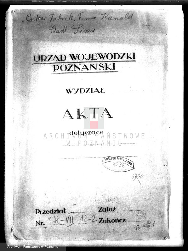 Obraz 4 z jednostki "Zatwierdzenie zakładu przemysłowego /fabryki cukierków "Kanold" w Lesznie"