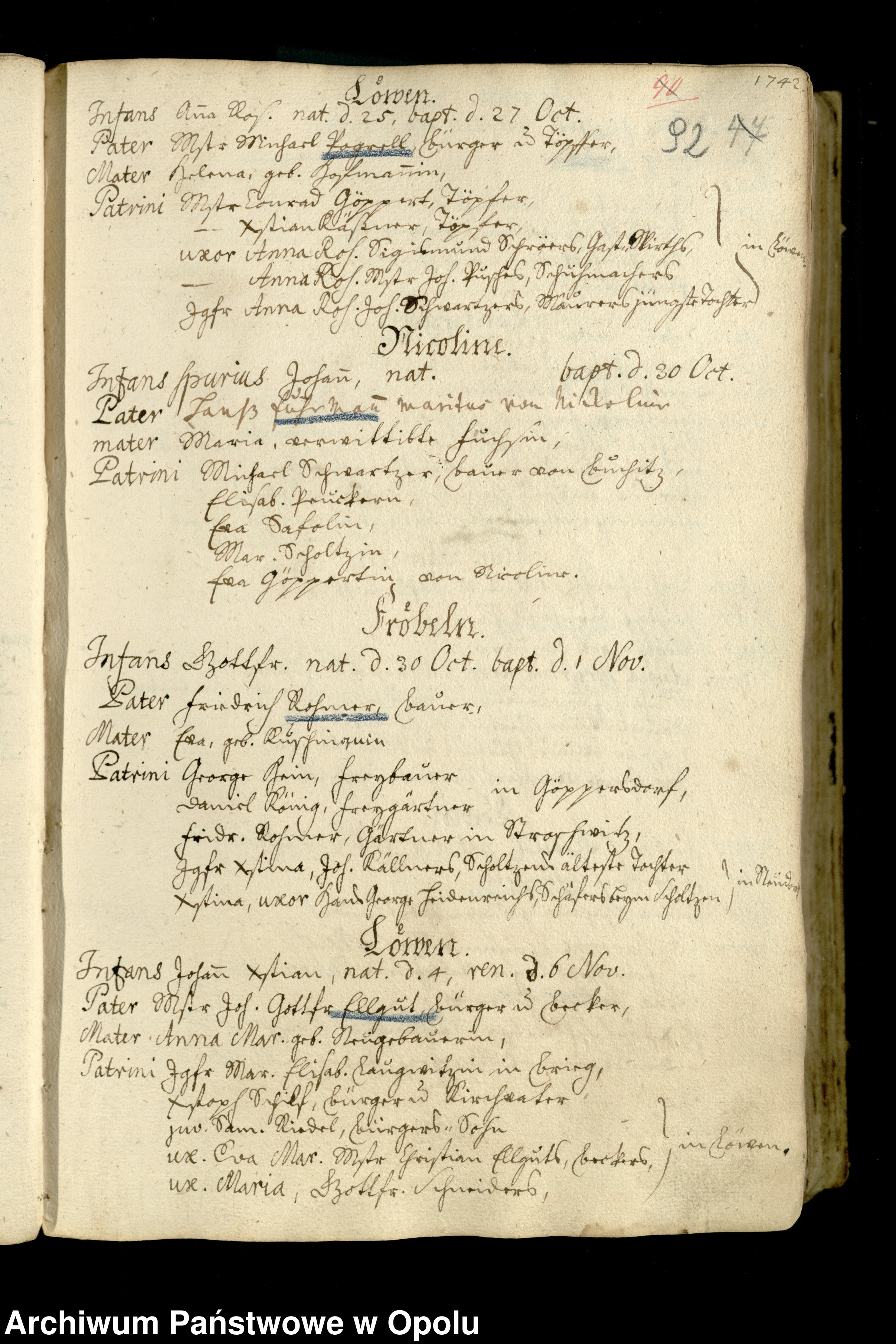 Skan z jednostki: Loewen Taufbuch 1739-1764 Bd. III