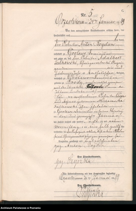 Obraz 8 z jednostki "Księga zgonów"