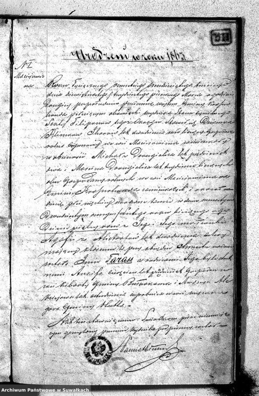 image.from.unit.number "Duplikat Urodzonych, Zaślubionych i Zmarłych Sekty Filiponów Okręgu Krasnohruda za rok 1863"