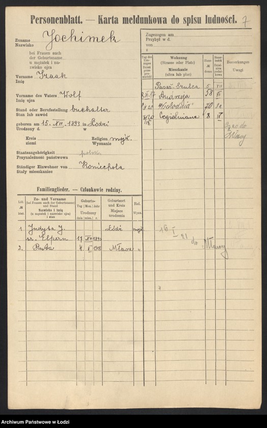 image.from.unit.number "[Spis ludności Łodzi] Joachimek - Joskoszek"