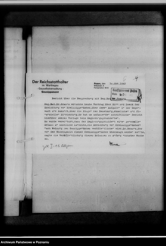 Obraz 10 z jednostki "Kreissippenämter. Allgemeines betreff: Allgemeiner Schriftverkehr"