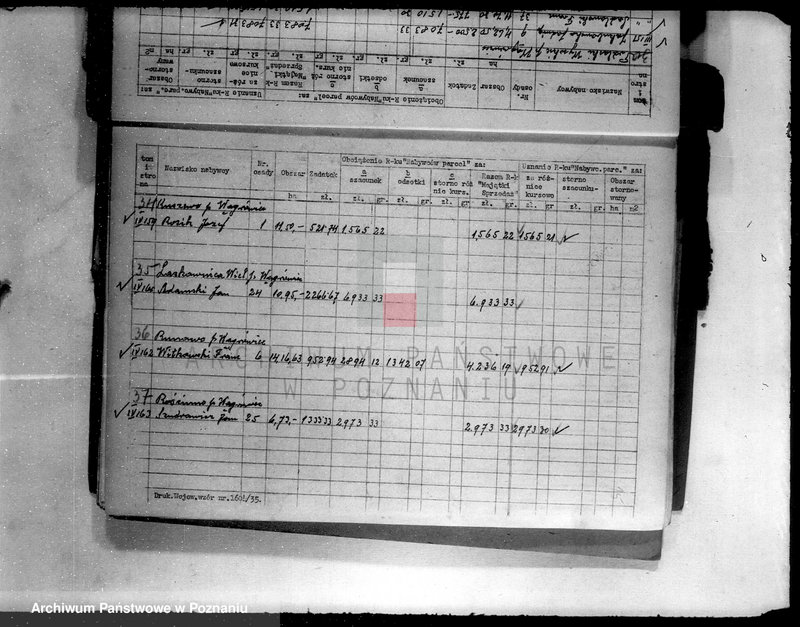 Obraz 19 z jednostki "Obciążenia rachunku nabywców parcel za szacunki /osady markowe/"