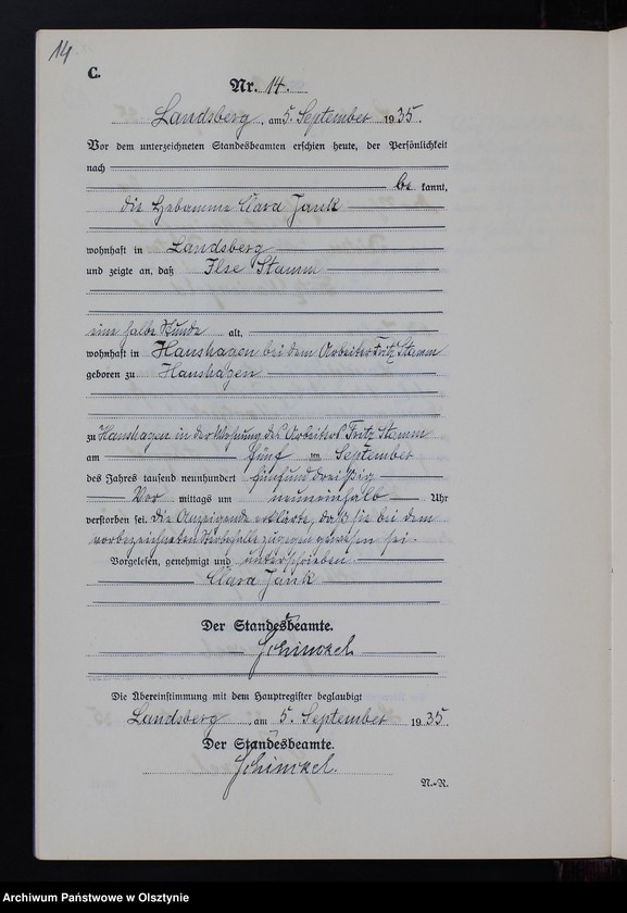 image.from.unit.number "Sterbe-Neben-Register Nr 1 - 22 [ Księga zgonów - wtóropis ]"