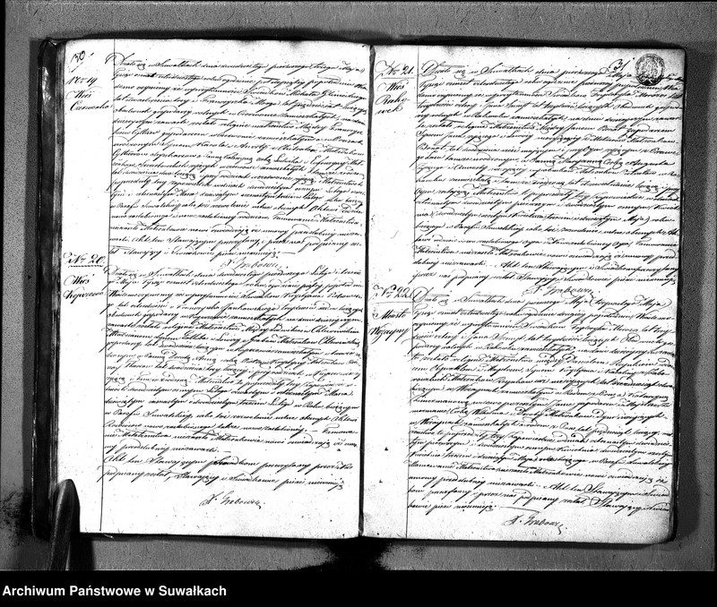 Obraz 18 z jednostki "Duplikat Aktów Urodzonych, Zaślubionych, Zeszłych Urzędnika Stanu Cywilnego Wyznania Ewangelickiego Okręgu Suwałki w Obwodzie i Gubernii Augustowskiey przez 1840 rok."