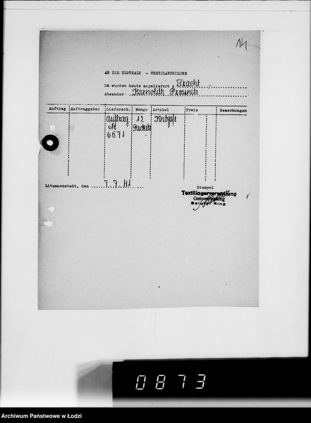 Obraz 18 z jednostki "Kriegsauftrag SS 5124-119-7-304843 13.510 Schutzmäntel f. Kraftfahrer K-Z 6"