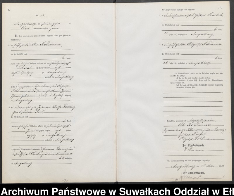 image.from.unit.number "Heiraths-Neben-Register des Preussischen Standes-Amtes Angerburg Kreis Angerburg"