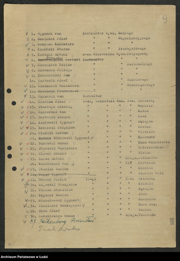 Obraz 10 z jednostki "Korespondencja [z Wydziałem Personalnym Komitetu Centralnego]"
