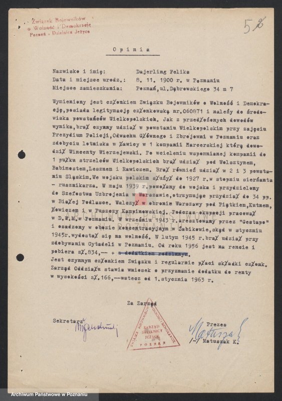 Obraz 14 z jednostki "Życiorysy powstańców wielkopolskich: D - tom l /Dajerling Feliks - Dłużak Jan/."