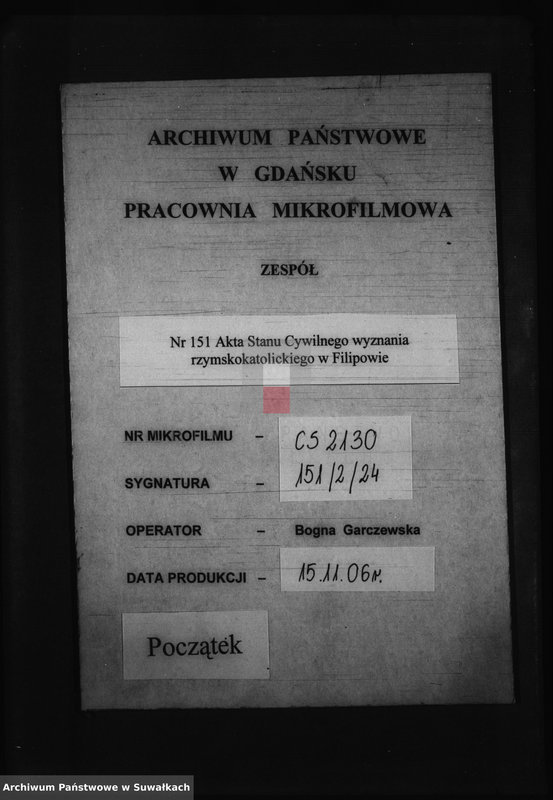 Obraz 1 z jednostki "Kniga s dokumentami Filipovskago Rimsko Katoličeskago Prichoda v 1873 godu"