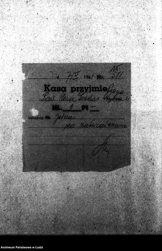 Obraz 18 z jednostki "[Protokoły stwierdzające wydanie przesyłek nadesłanych dla mieszkańców getta]"