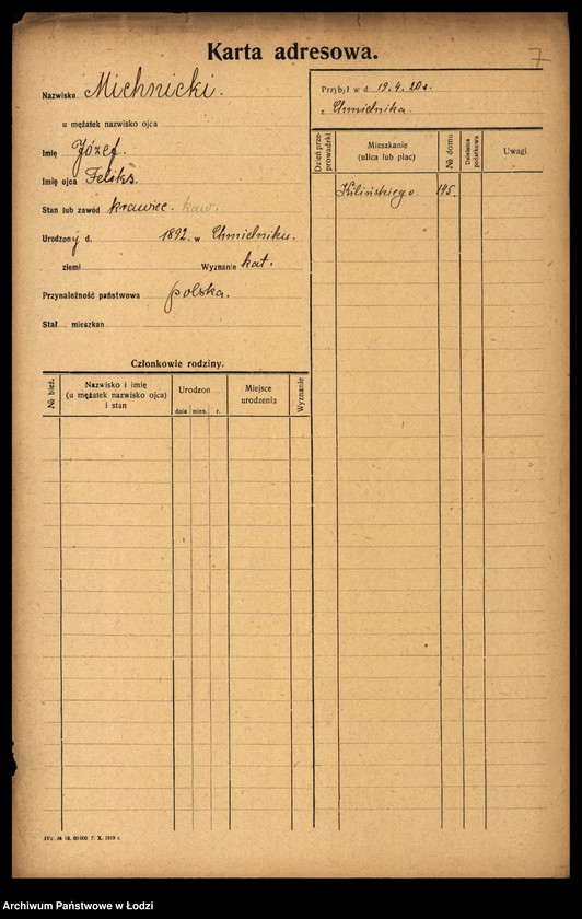 Obraz 9 z jednostki "[Spis ludności Łodzi] Michlicka - Mielczan"