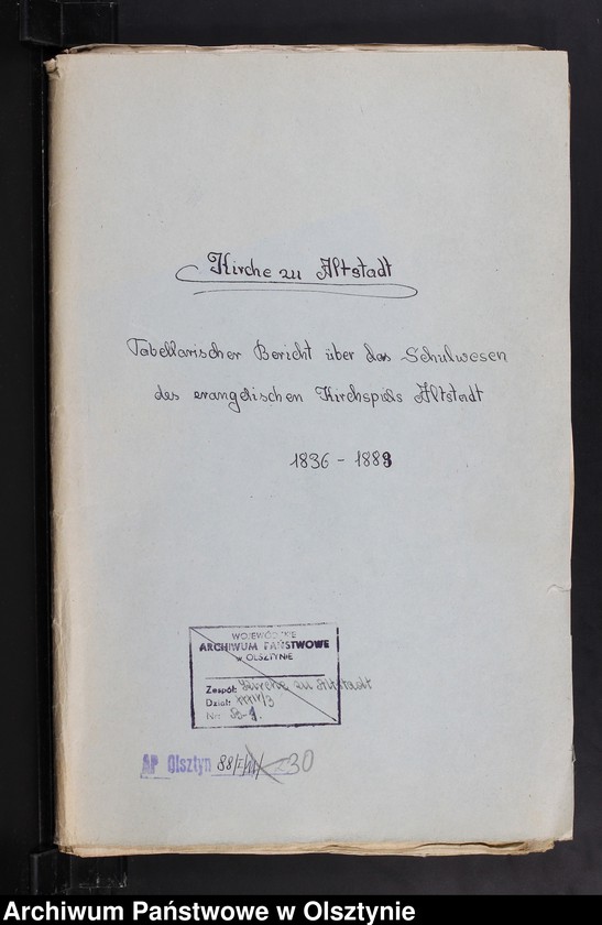 image.from.unit.number "Tabellarischer Bericht über des Schulwesen des evangelischen Kirchspiels"