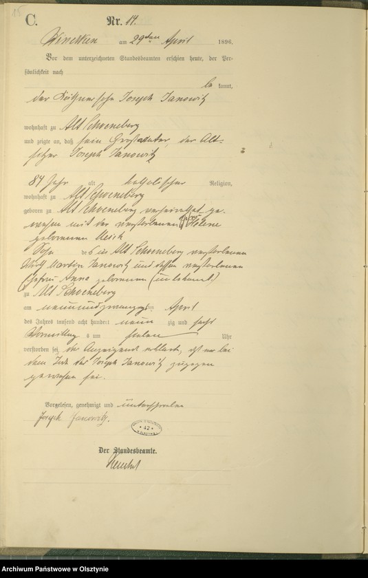 image.from.unit.number "Sterbe-Haupt-Register Nr 1 - 50"