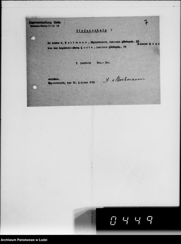 Obraz 15 z jednostki "Einnahme Anweisungen. [Sprzedaż przedmiotów skonfiskowanych]"