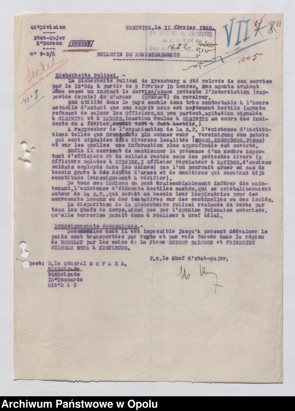 Obraz 14 z jednostki "Renseignements /Biuletyny wywiadowcze/"