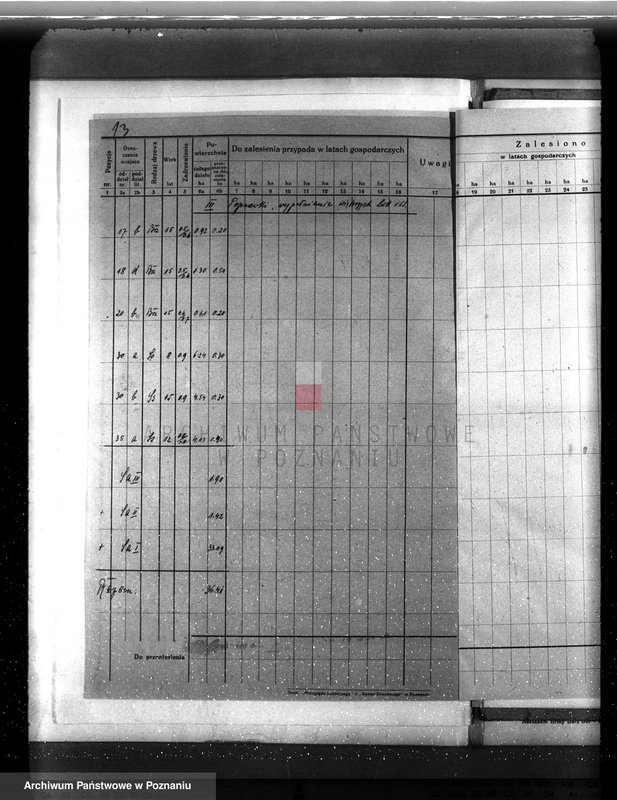 image.from.unit.number "Plan urządzenia gospodarstwa leśnego dla lasu majętności Konin powiat szamotulski 1934-1944"