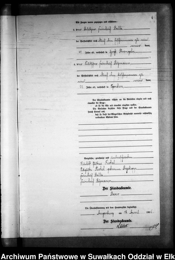 image.from.unit.number "Heirats-Neben-Register des Preussischen Standes-Amtes Gr. Strengeln Kreis Angerburg"