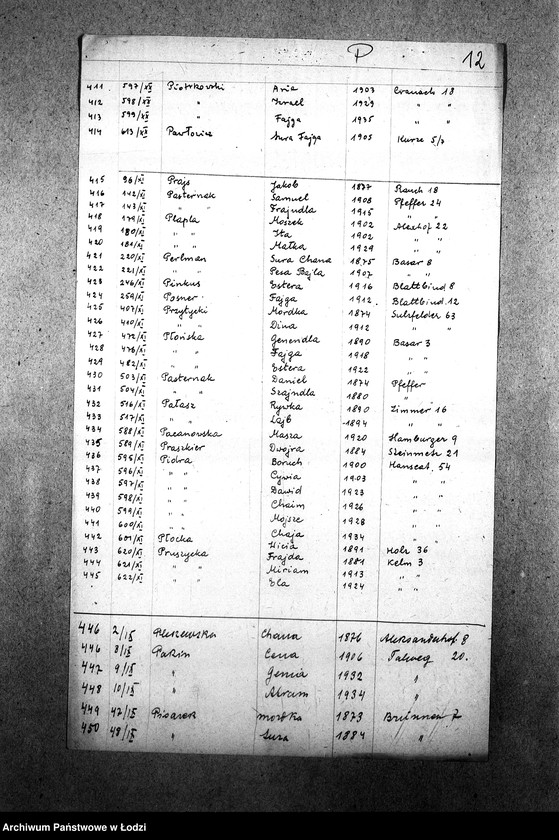 Obraz 14 z jednostki "[Wykazy imienne Żydów wysiedlonych z getta łódzkiego]"