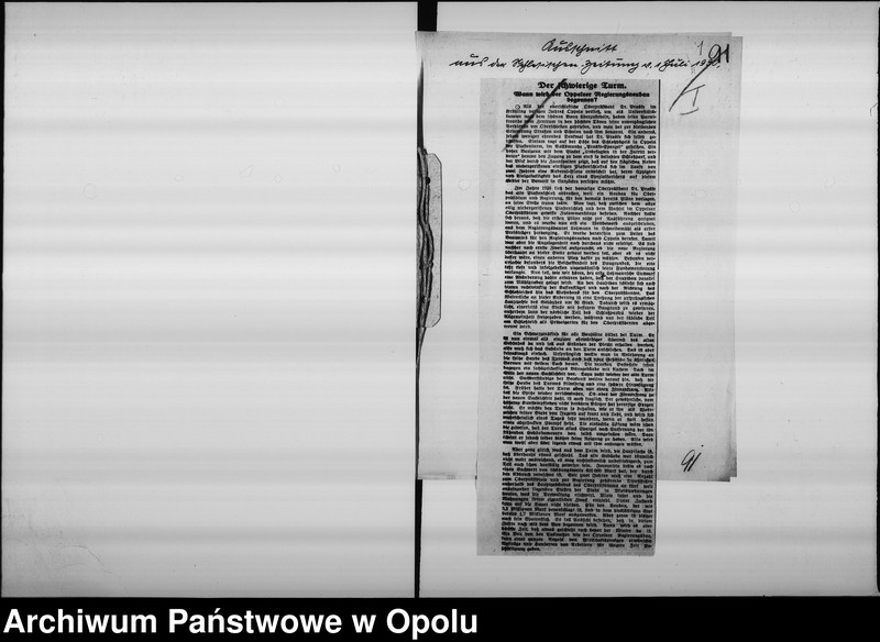 Obraz 5 z jednostki "[Korespondencja i wycinki z gazet dotyczące wieży piastowskiej]"