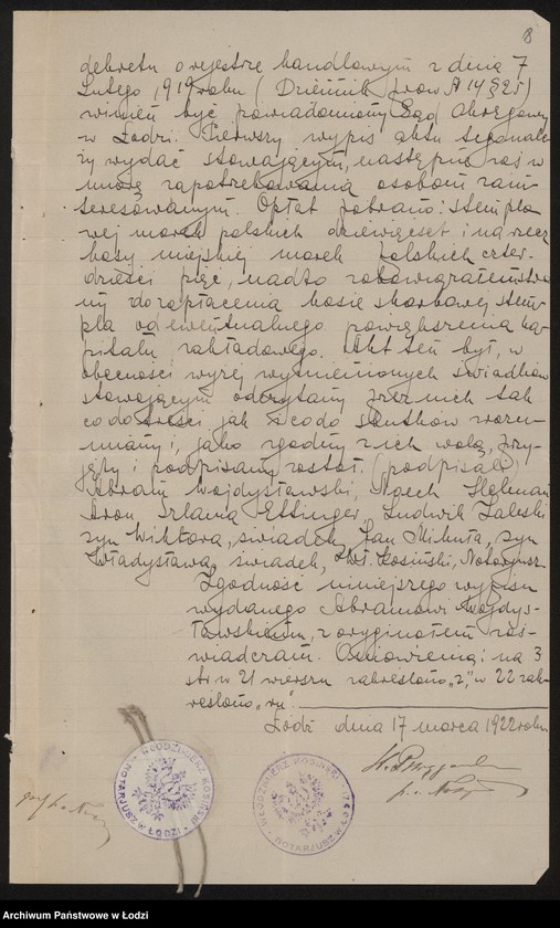 Obraz 10 z jednostki "Abram Wojdysławski i S-ka- fabrykacja i sprzedaz towarów wełnianych i bawełnianych"