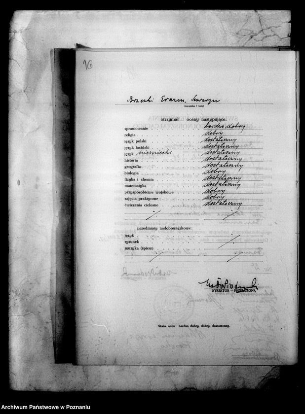 Obraz 19 z jednostki "Prywatne Liceum i Gimnazjum imienia Mickiewicza - Poznań [spis uczniów klasy II liceum oraz świadectwa ukończenia gimnazjum (IV klasy)]"