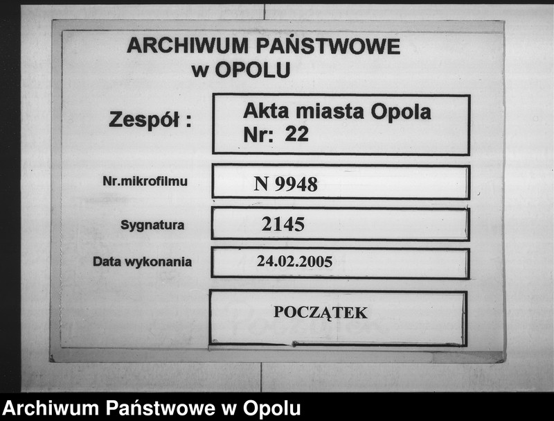 Obraz 1 z jednostki "Acta des Magistrats zu Oppeln betreffend Gastwirtschaft im Adametz