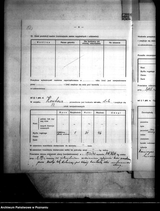 Obraz 16 z jednostki "Majątek Kosztowo powiatu wyrzyskiego /wyłączenie z art. 4 ustawy o wykonaniu reformy rolnej"