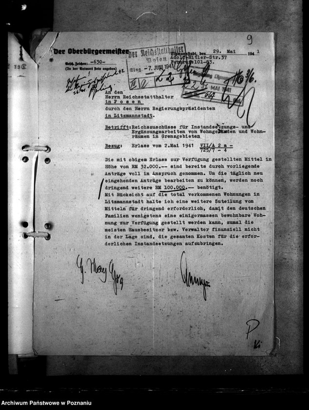 Obraz 13 z jednostki "Reichszuschüsse für Instandsetzungs - und Wohnräumen in den Grenzgebieten"