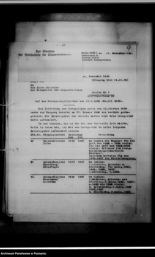 Obraz 15 z jednostki "Register der Juden, Dissidenten und Kirchenbuchduplikate der Amtsgerichte des Warthegaues"