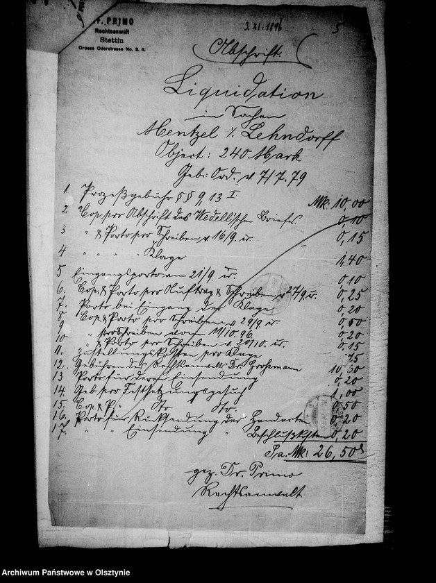image.from.unit.number "/Wechselprozesssachen gegen den in Konkurs verfallen Gfen Carl Meinhard Lehndorff/."