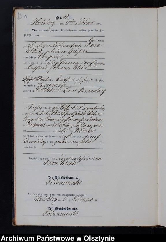 image.from.unit.number "Sterbe-Neben-Register Nr 1 - 109"