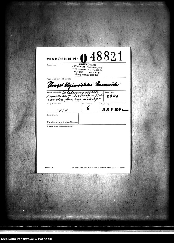 Obraz 2 z jednostki "Ostateczny rejestr pomiarowy Kuźnica Bobrowska powiatu kępińskiego"