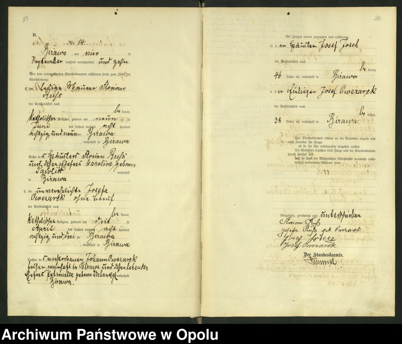 image.from.unit.number "[Urząd Stanu Cywilnego Bierawa Księga Małżeństw Rok 1910-11]"