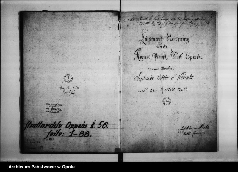 Obraz 5 z jednostki "Cämmerey Rechnung des 2ten Quartals 1745 derer Monaten Septembr, Octobr & Novembr."