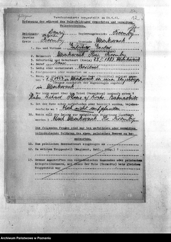 Obraz 16 z jednostki "Amtliche Meldungen. Amtsbezirke Fordon, Falkenberg, Slesin, Monkowarsk - Kreis Bromberg (Bydgoszcz)"