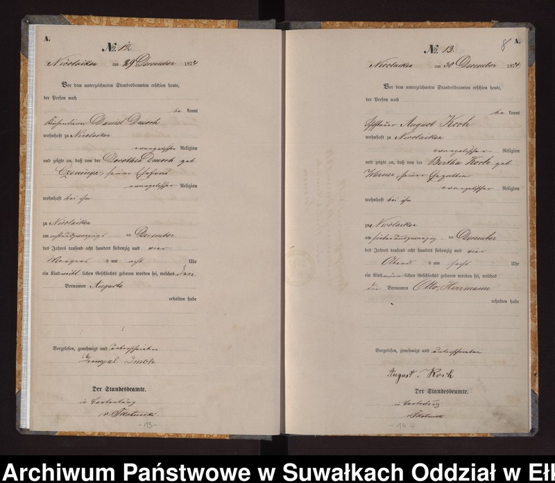image.from.unit.number "Haupt-Geburts-Register des Königlich Preussischen Standes-Amtes der Stadt Nicolaiken Kreis Sensburg"
