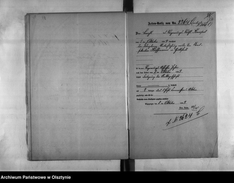 image.from.unit.number "Disciplinar-Untersuchung wieder den Kreissekretär Hoffmann [Hermann] in Guttstadt"