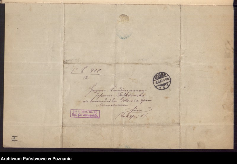 Obraz 16 z jednostki "Die von den Verlobten beigebrachten Urkunden zur Eheschliessung pro 1897"