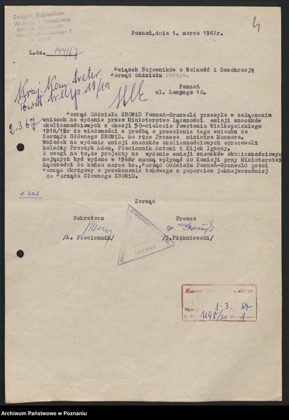 Obraz 15 z jednostki "Obchody uroczyste rocznic powstania wielkopolskiego organizowane przez Krajową Komisję Weteranów Powstania Wielkopolskiego."