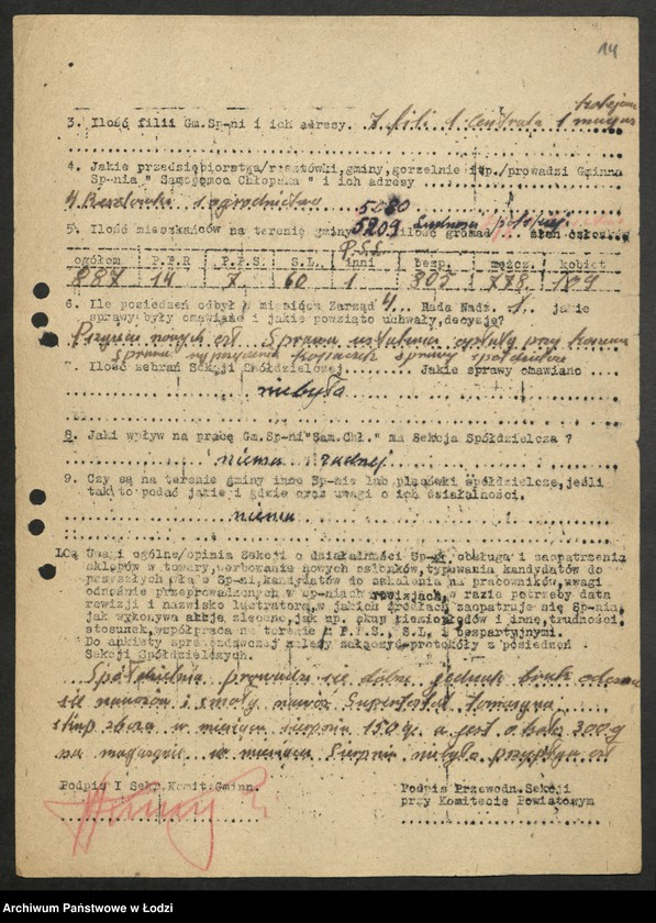 Obraz 15 z jednostki "Ankiety [sprawozdawcze] Gminnych Spółdzielni "Samopomoc Chłopska""