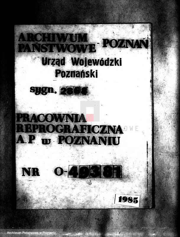 Obraz 1 z jednostki "Majątek Przysieka powiatu wągrowieckiego wyłączenie z art. 4 i 5 ustawy o wykonaniu reformy rolnej Fundacja rodowa Moszczeńskich"