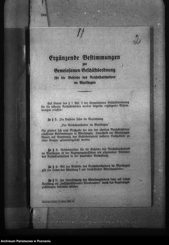 Obraz 6 z jednostki "Geschäftsordnung Abt. II a (i podział czynności)"