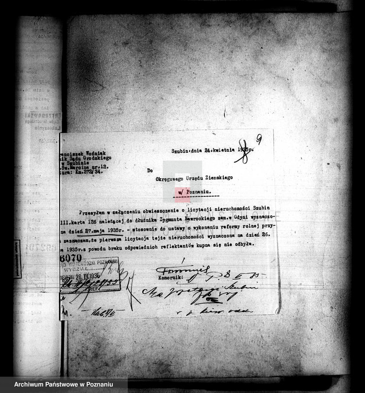 Obraz 13 z jednostki "Przymusowe przetargi nieruchomości powiatu szubińskiego"