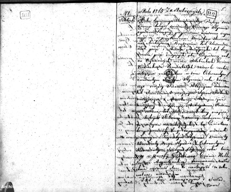 image.from.unit.number "Duplikat Urodzonych ,Zaślubionych i zmarłych Sekty Filiponów Okręgu Krasnohruda za rok 1865"