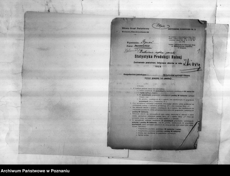 Obraz 2 z jednostki "/Statystyka produkcji rolnej - zestawienie powiatowe - Inowrocław/"